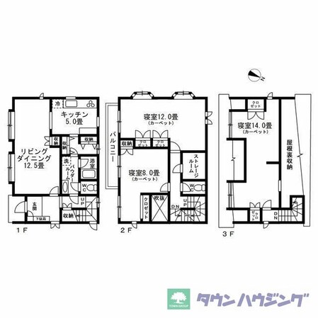 上青木西４丁目貸家の物件間取画像